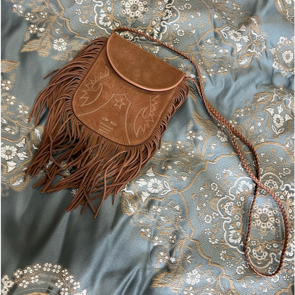 Suede crossbody rodeo purse